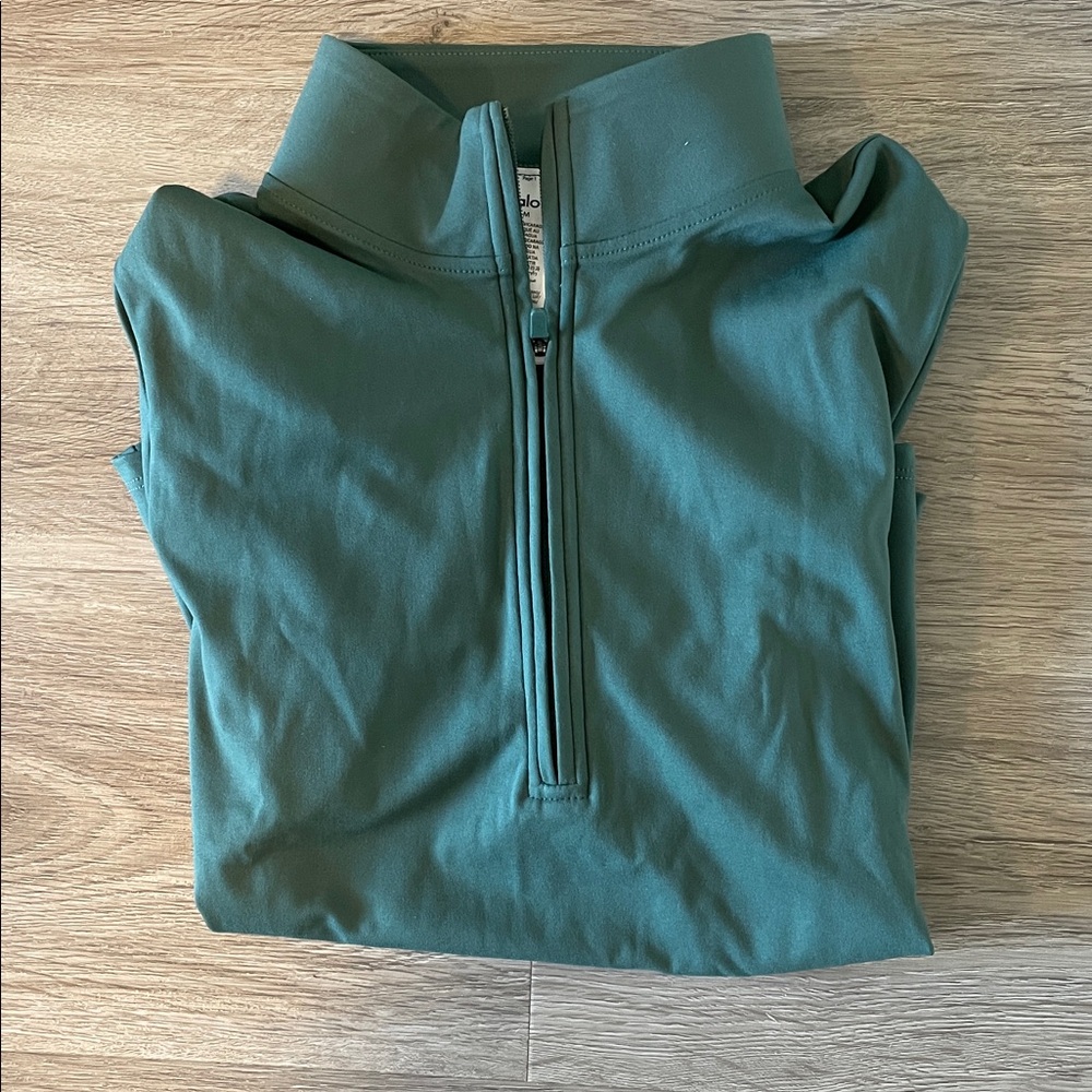ALO Softsculpt Precision 1/4 Zip Long Sleeve Clover Green Small - Picture 3 of 8